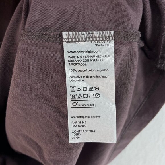 Calvin Klein Shirt Mens XL Dark Brown Short Sleeve Crew Neck Pullover Classic - Picture 8 of 9